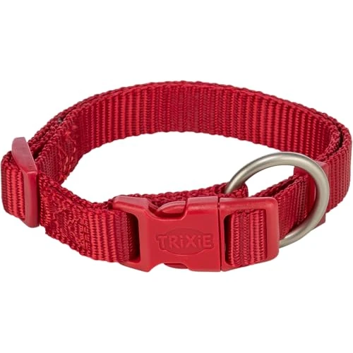 TRIXIE Premium Collar Size M–L: Neck circumference 13.8–21.7 inches / 0.79 inches wide in red - infinitely adjustable dog collar for medium to large dogs, neoprene-padded, 201603