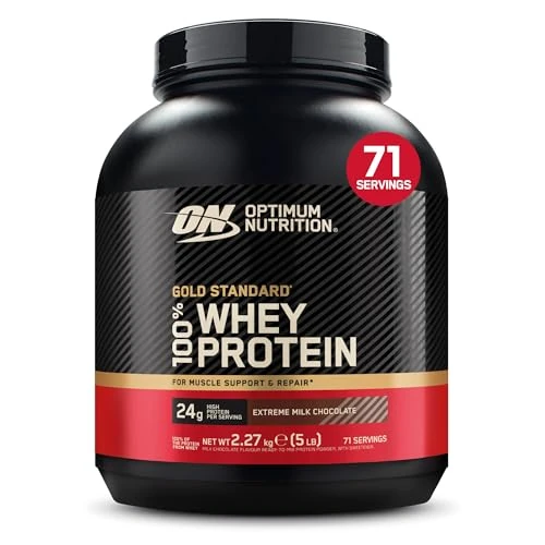Optimum Nutrition Gold Standard 100% Whey Bia?ko Serwatkowe, Ekstremalnie Mleczna Czekolada, 2,27kg, 71 Porcji, Opakowanie Może Się Różnić