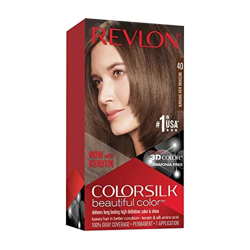 Offre limitée : Revlon Colorsilk Beautiful Color Coloration Permanente des Cheveux avec Technologie au Gel 3D et Kératine, Teinture avec Couvrance à 100% des Cheveux Blancs, 40 Châtain cendré moyen de 5.90 € à 5.90 € (0.00% de remise)