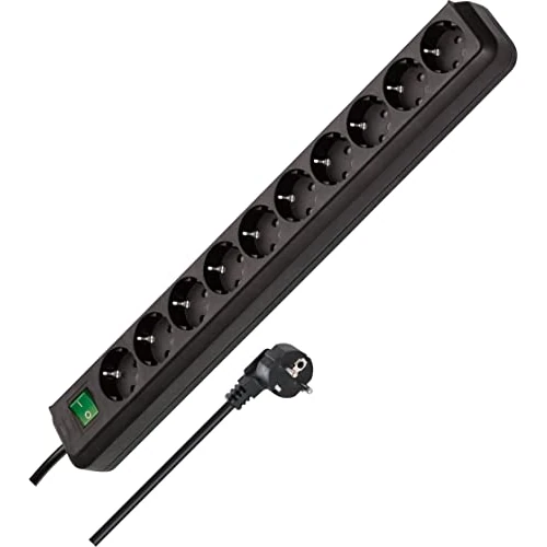 Offre limitée : BRENNENSTUHL Multiprise "ECO-Line" avec interrupteur 10 prises 3 m H05VV-F 3G1.5 Noir de 22.57 € à 22.57 € (0.00% de remise)