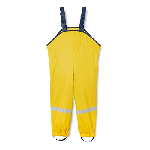 Playshoes Pantaloni Fango, Salopette Antipioggia, Sfoderati, Unisex - Bambini e ragazzi, Giallo, 80