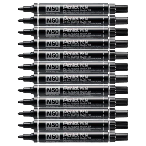 Limited-time offer: Pentel N50 Permanent Marker Bullet Tip 1.5-2mm Line Black Ref N50-A [Pack of 12] from $27.99 to $25.99 (save 7%)