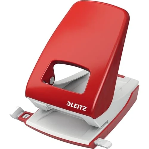 Offerta a tempo: Leitz Pratica Perforatrice da Ufficio, Capacità fino a 40 Fogli, Rosso, Metallo, Guida di Arresto con Barra di Selezione del Formato, Gamma NeXXt, Box, 51380095 - 0.00% da 23.71 € a 23.71 €