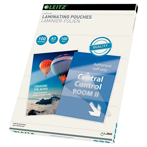 Offerta a tempo: Leitz Quality Pouch per Plastificazione a Caldo, A3, Quality (2 x 125 Micron), Confezione da 100, Transparente - 0.00% da 53.71 € a 53.71 €