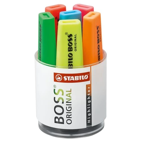 Limited offer: STABILO BOSS ORIGINAL - Highlighter - Round Box of 6 - Yellow, Green, Orange, Red, Pink, Blue from 13.16 EUR to 12.24 EUR (save 7%)