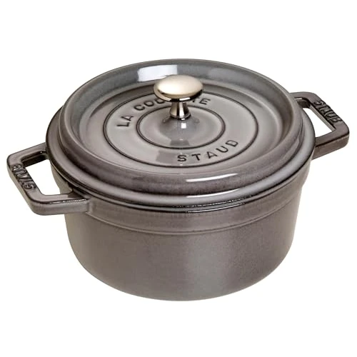 Begrenztes Angebot: STAUB Gusseisen Bräter/Cocotte, Rund 20 cm, 2,24 L, Aromaregen Funktion für optimale Befeuchtung, Für alle Herdarten inkl. Induktion & Backofen, Graphitgrau von 227.34 EUR auf 138.68 EUR (Rabatt 39%)