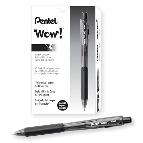 Offre limitee: Pentel Lot de 12 Stylo-Bille Rétractable Corps Triangulaire Noir de 10.89 EUR a 10.89 EUR (economie 0%)