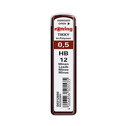 Offerta a tempo: Rotring S0312650, ricariche mina in alto polimero per portamina sottili 0,50 mm HB 12 mine - 0.00% da 5.83 € a 5.83 €