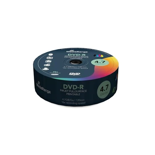 Offerta a tempo: MediaRange MR407 DVD-R 4,7 GB|120 min, 16x velocità, 25 x DVD registrabili - 41% da 13.29 € a 7.86 €