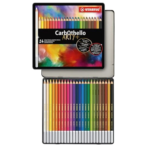 Offerta a tempo: STABILO CarbOthello - Matita colorata Premium - ARTY+ - Scatola in Metallo da 24 - Colori assortiti - 30% da 61.20 € a 43.10 €