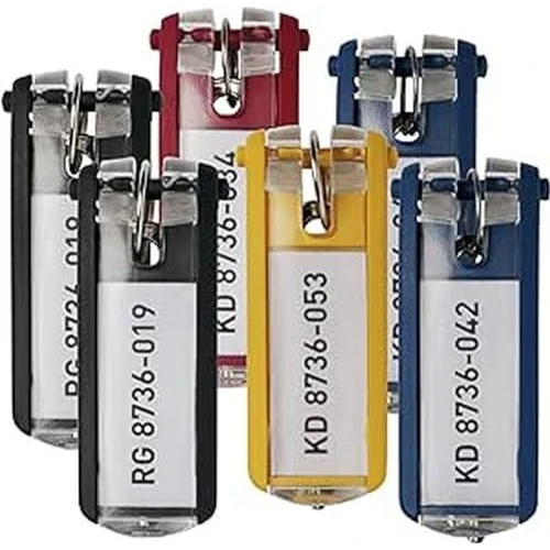 Durable 195700 - Portachiavi Key Clip, 6 Pezzi, Colori Assortiti