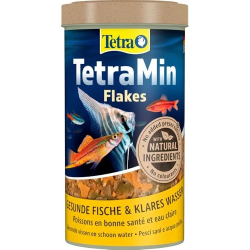 Offerta a tempo: TetraMin Flakes - Mangime in fiocchi per tutti i pesci ornamentali, miscela bilanciata per pesci sani e acqua limpida, lattina da 500 ml - 46% da 5.79 € a 3.15 €