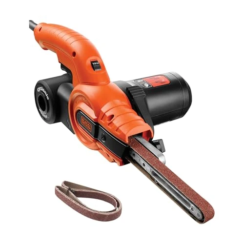 Offerta a tempo: BLACK+DECKER 350W, lima a nastro da 13 mm con 3 nastri abrasivi e sistema di raccolta della polvere, KA900E-QS - 35% da 84.95 € a 55.34 €