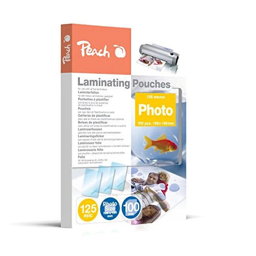 Peach Photo Laminating Pouches 106 x 156mm, 125 mic, S-PP525-19, 100-pack