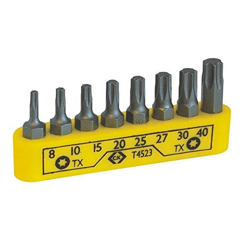 Offerta a tempo: C.K T4523 Set di inserti per cacciaviti in supporto - 8 pezzi, per viti Torx® - 0.00% da 8.73 € a 8.73 €