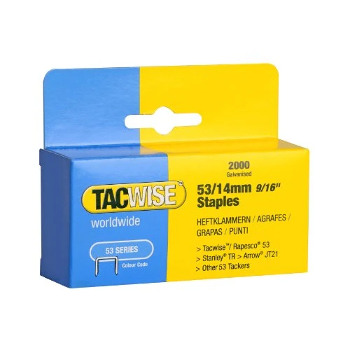 Tacwise 0338 Zszywki ocynkowane typu 53/14 mm, 2000 sztuk
