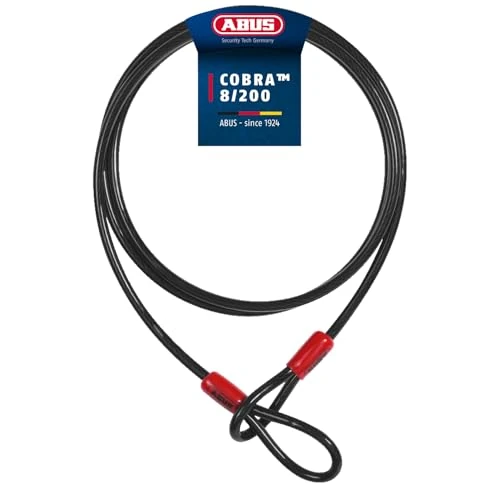 Offerta a tempo: ABUS Cobra 8 Loop Cable - Cavo in Acciaio Rivestito in plastica - Sicurezza per Accessori di Biciclette e Moto - Lunghezza 2 Metri, Spessore 8 mm - 0.00% da 15.95 € a 15.95 €