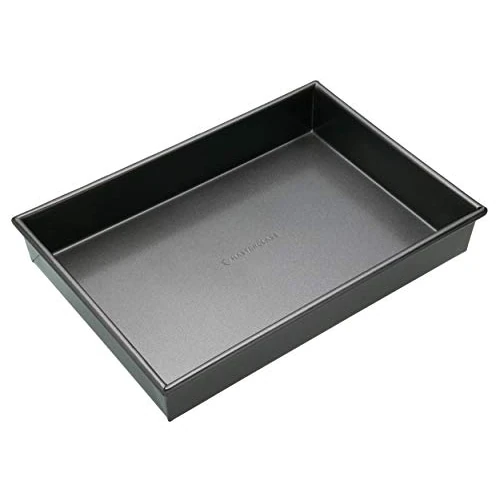 Limited-time offer: MasterClass 35 x 24 cm Baking/Roasting Tray with PFOA Non Stick, Robust 1 mm Carbon Steel Deep Rectangular Traybake Tin, Grey from 20.99 GBP to 17.39 GBP (save 17%)