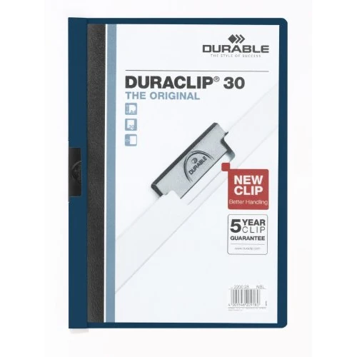 Limited-time offer: Durable DURACLIP 30 A4 Clip Folder - Holds Up to 30 Sheets of A4 Paper - Strong Metal Sprung Clip - Pack of 25 Midnight Blue Colour Folders for Organising Documents from 37.54 GBP to 37.54 GBP (save 0%)