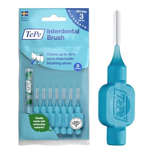 Zeitlich begrenztes Angebot: TePe Interdentalbürste, Original, Blau, 0,6 mm/ISO 3, 8 Stk., Plaque-Entfernung, effiziente Reinigung der Zahnzwischenräume, für mittelgroße Lücken von 5.15 € auf 5.15 € (0.00% Rabatt)