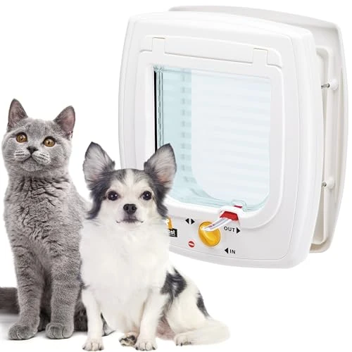 Limited offer: Ferplast Pet Door for Cats and Dogs Swing 5, Cat Flap for All Pets, Fast Installation, Four-Way controllable Entry and exit - Medium - White from 41.90 EUR to 30.52 EUR (save 27%)