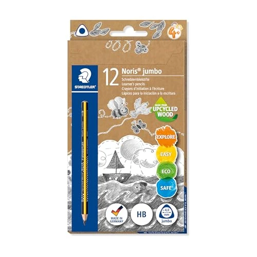 Tijdelijke aanbieding: Staedtler Noris 119 Triplus Jumbo Learner's Pencil HB - Pack of 12, Black van 20.40 € naar 18.29 € (10% korting)