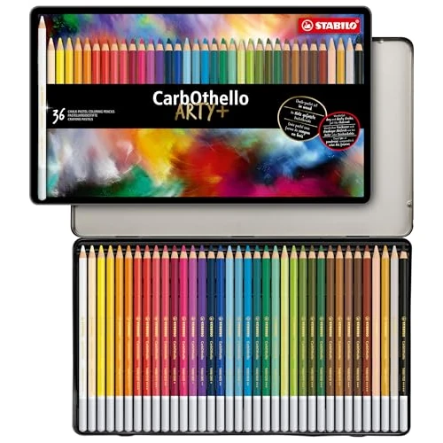 STABILO CarbOthello - Chalk-Pastel Pencil - ARTY+ - Tin of 36 - Assorted Colours