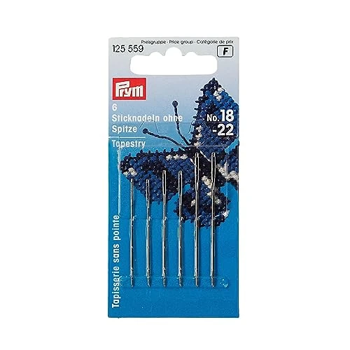 Prym 125559 Aiguilles à Tapisserie sans Pointe, No. 18-22, Assorties, Argent
