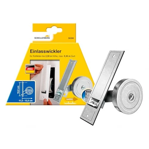 Tijdelijke aanbieding: Schellenberg 50200 Rolluiken, riemwikkelaar, inbouw, gatafstand 16 cm, inlaatwinder systeem Maxi, verzinkt van 7.27 € naar 4.39 € (40% korting)