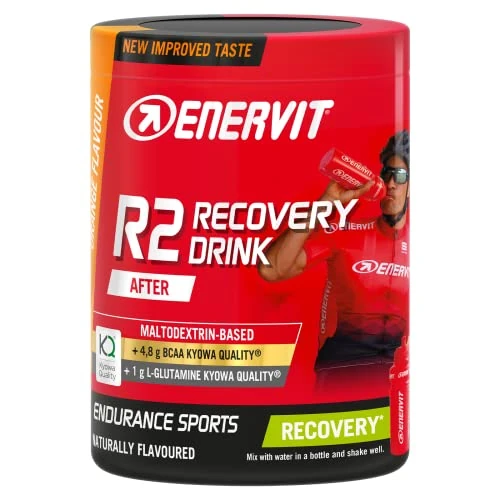 Enervit, R2 Recovery Drink, Gusto Arancia, Per Favorire il Recupero Dopo Allenamenti Intensi, Formula innovativa, con Tiamina e Vitamina B6, Barattolo da 400 Grammi