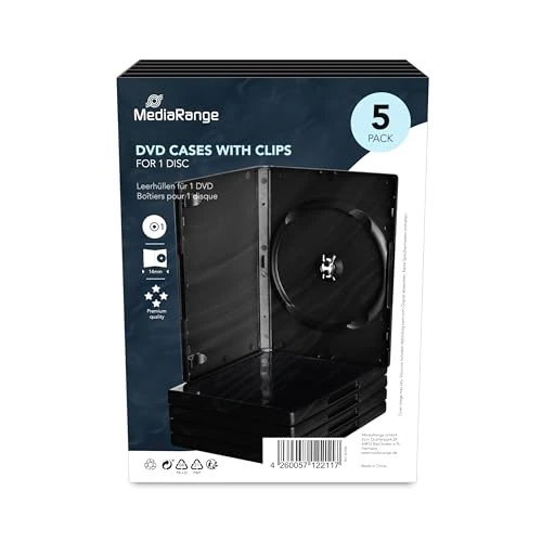 Offerta a tempo: 5 custodie per cd e dvd standard 14mm come film e videogiochi con tasca trasparente per copertina di alta qualità - 0.00% da 10.37 € a 10.37 €