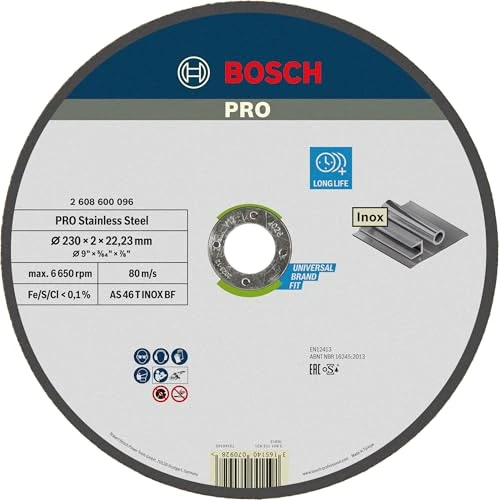 Bosch INOX 2608600096 Sanding Accessories Cutting Disc 230 x 2 mm Straight