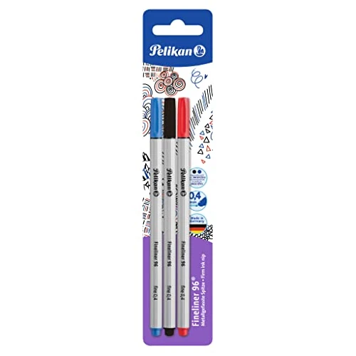 Offerta a tempo: Pelikan 940627 fine Liner 96, 3 pezzi in confezione blister, Rosso/Blu/Nero. - 0.00% da 9.13 € a 9.13 €