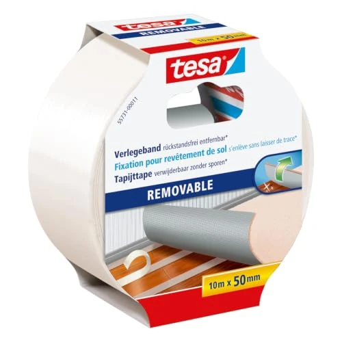 Oferta limitowana: Tesa 55731 Taśma Montażowa, Biały, 10m x 50mm | Wzmocniona tkaniną – dwustronna taśma klejąca do klejenia wykładzin dywanowych i wykładzin podłogowych PVC z 40.73 zł na 40.73 zł (oszczędź 0.00%)