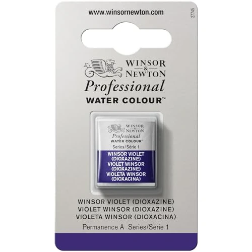 Winsor & Newton Acuarela Profesional - Pintura de Acuarela, Alta Luminosidad, Resistente a la Luz, Calidad de Archivo, 1/2 Godet, Color Violeta Winsor (Dioxacina)