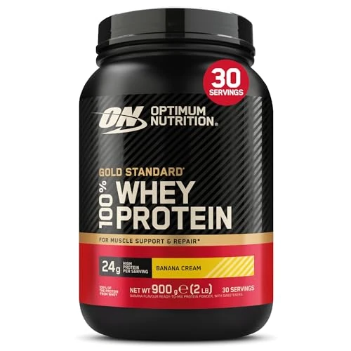 Optimum Nutrition Gold Standard 100% Whey, Proteinpulver, Geschmack Bananencreme, 900g, 30 Portionen