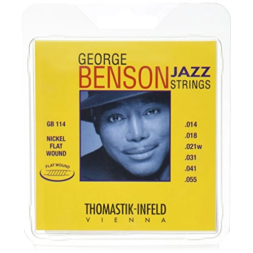 Offerta a tempo: Thomastik-Infeld, Corde per chitarra elettrica George Benson Jazz Guitar, Set, GR114, Heavy nickel flatwound, .014 - .055fw - 22% da 46.10 € a 36.00 €
