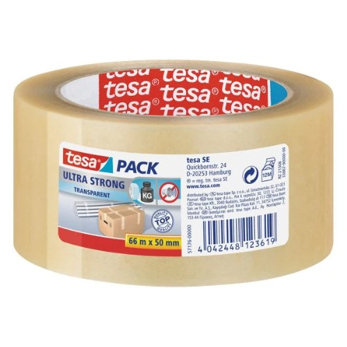 Offre limitée : tesapack Ultra Strong - Ruban Adhésif d'Emballage en PVC Solide et Sécurisé - Transparent - 65 m x 50 mm de 23.99 € à 23.99 € (0.00% de remise)