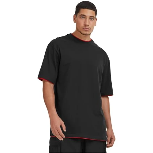 Oferta limitada: URBAN CLASSICS Camiseta hombre Contrast Tall Tee de manga corta, con contraste de color en cuello y mangas, color liso, sujeción estándar, ajuste holgado, distintos colores, tallas M – 6XL de 14.90 € a 10.08 € (ahorro 32%)