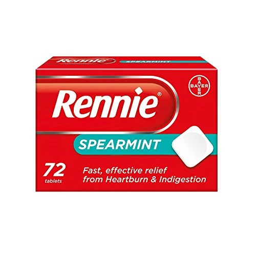 Rennie Antacids, Spearmint Flavour, 72 Count (Pack of 1)
