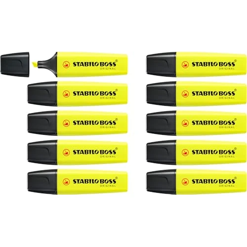 Offerta a tempo: STABILO BOSS ORIGINAL - Evidenziatore - Confezione da 10 - Giallo - 31% da 16.50 € a 11.46 €