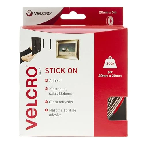 Limitiertes Angebot: VELCRO Marke - Klettband Selbstklebend - Zuschneidbares, starkes, selbstklebendes Klettband mit Klettverschluss, perfekt für Raumdekoration und Wohnaccessoires, Garage - Weiß - 20 mm x 5 m von 13.54 EUR auf 10.76 EUR (Spare 21%)