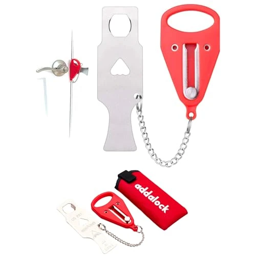 Offerta a tempo: Addalock Serratura portatile originale per viaggi e sicurezza domestica, resistente, 1 pezzo, per case, appartamenti, hotel, motel, dormitori e AirBnB, blocca la porta e rimani a casa o parti - 20% da 22.56 € a 18.11 €