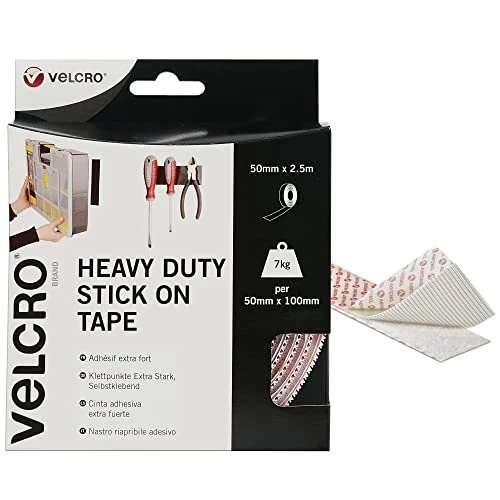 Tijdelijke aanbieding: VELCRO merk | klittenband zelfklevend | op maat te snijden industrieel extra sterk dubbelzijdig zelfklevend klittenband met klittenbandsluiting | wit | 50 mm x 2,5 m van 20.76 € naar 20.76 € (0.00% korting)