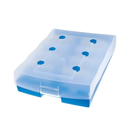 Han 9987-643 Scatola di archivio CROCO-DUO, per 2.200 schede DIN A8 con registro A-Z e 8 supporti, azzurro traslucido