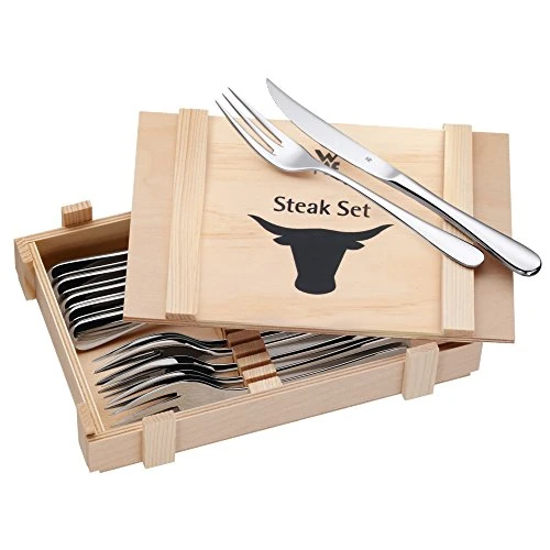 Offerta a tempo: WMF Ranch set Posate 6 Persone in Acciaio Inox 18/10 Cromargan, 12 Pezzi, Servizio Posate con 6 Forchette, 6 Coltelli da Carne - 60% da 59.99 € a 23.83 €