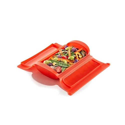 Limited-time offer: Lékué - Steam Case, Without Tray, silicone Red, 1-2 people, 650 ml from 14.45 GBP to 14.45 GBP (save 0%)