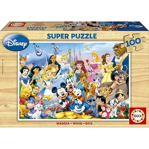 Offerta a tempo: Educa - Puzzle Meraviglioso Mondo Disney | 100 pezzi Puzzle Legno | Disney Personaggi, Legno | dai 6 anni (12002) - 40% da 10.99 € a 6.59 €