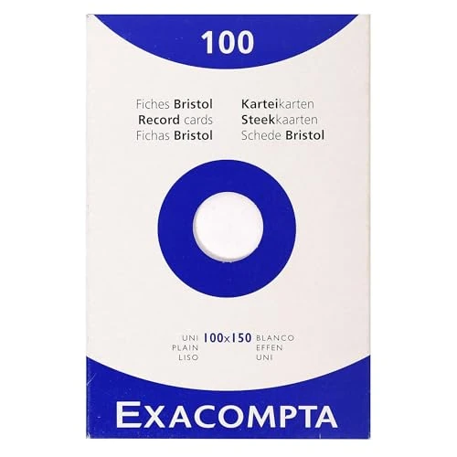 Offerta a tempo: Exacompta 13302E Cartoncini Bristol, 10x15 cm, Bianco - 23% da 9.67 € a 7.43 €