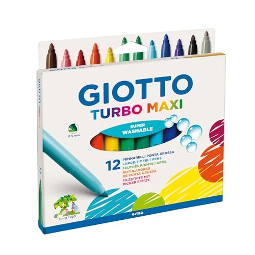 Offerta a tempo: Giotto - 12 Pennarelli a Punta Larga — 48% da 6,09 € a 3,19 €